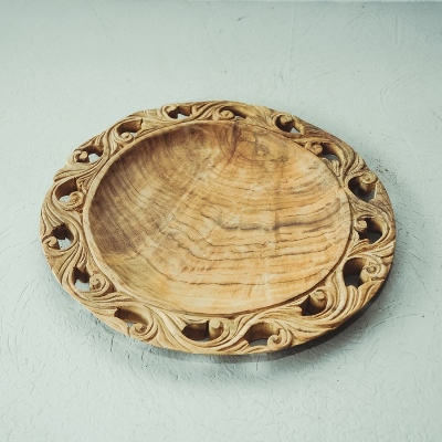 Plate Deep Tika with Carving